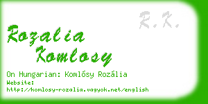 rozalia komlosy business card