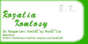 rozalia komlosy business card